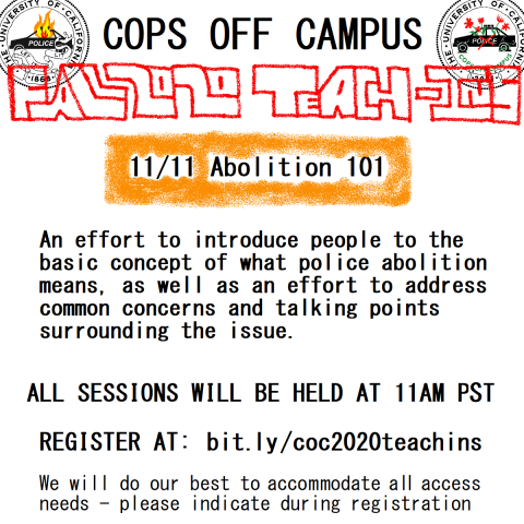 Cops off Campus Nov 11 Teachin Flyer